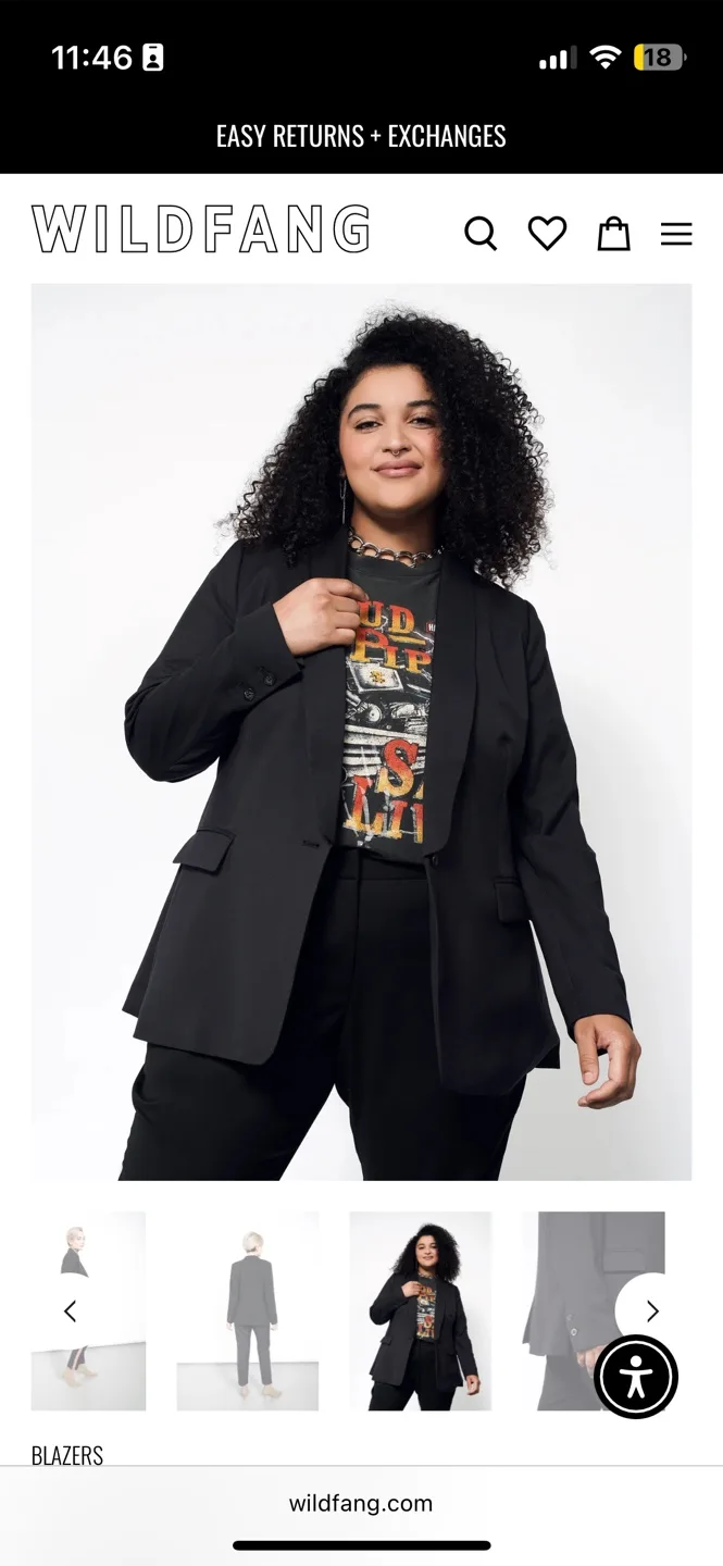 Wildfang Black Tux Blazer Women’s Medium image indicator(2)