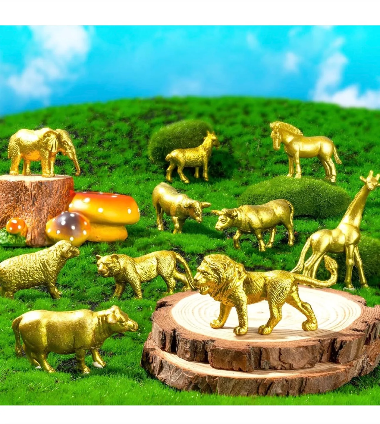 48pcs Gold Animal Figurines Toys - Mini Size thumbnail