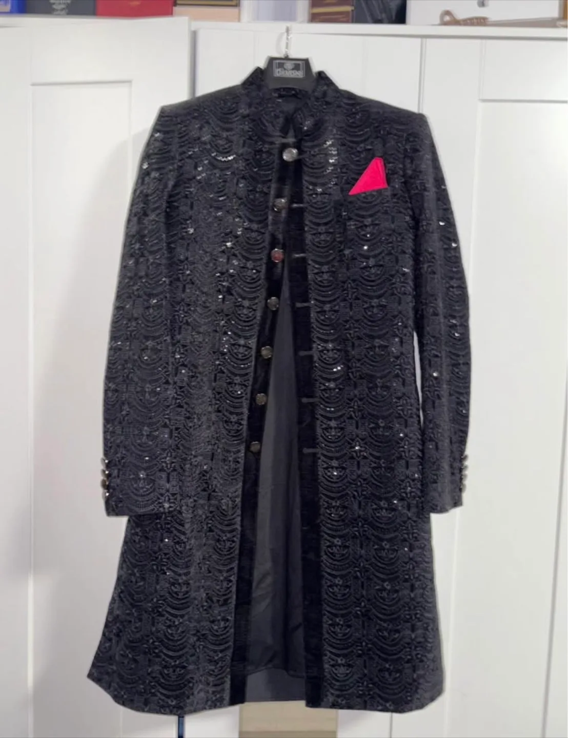 Black Embellished Sherwani Only thumbnail