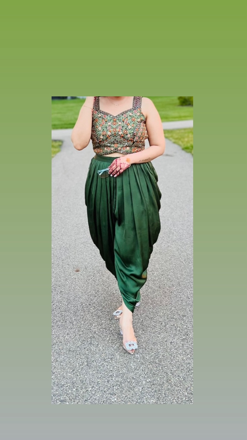 Green mehndi/ cape/ dhoti dress