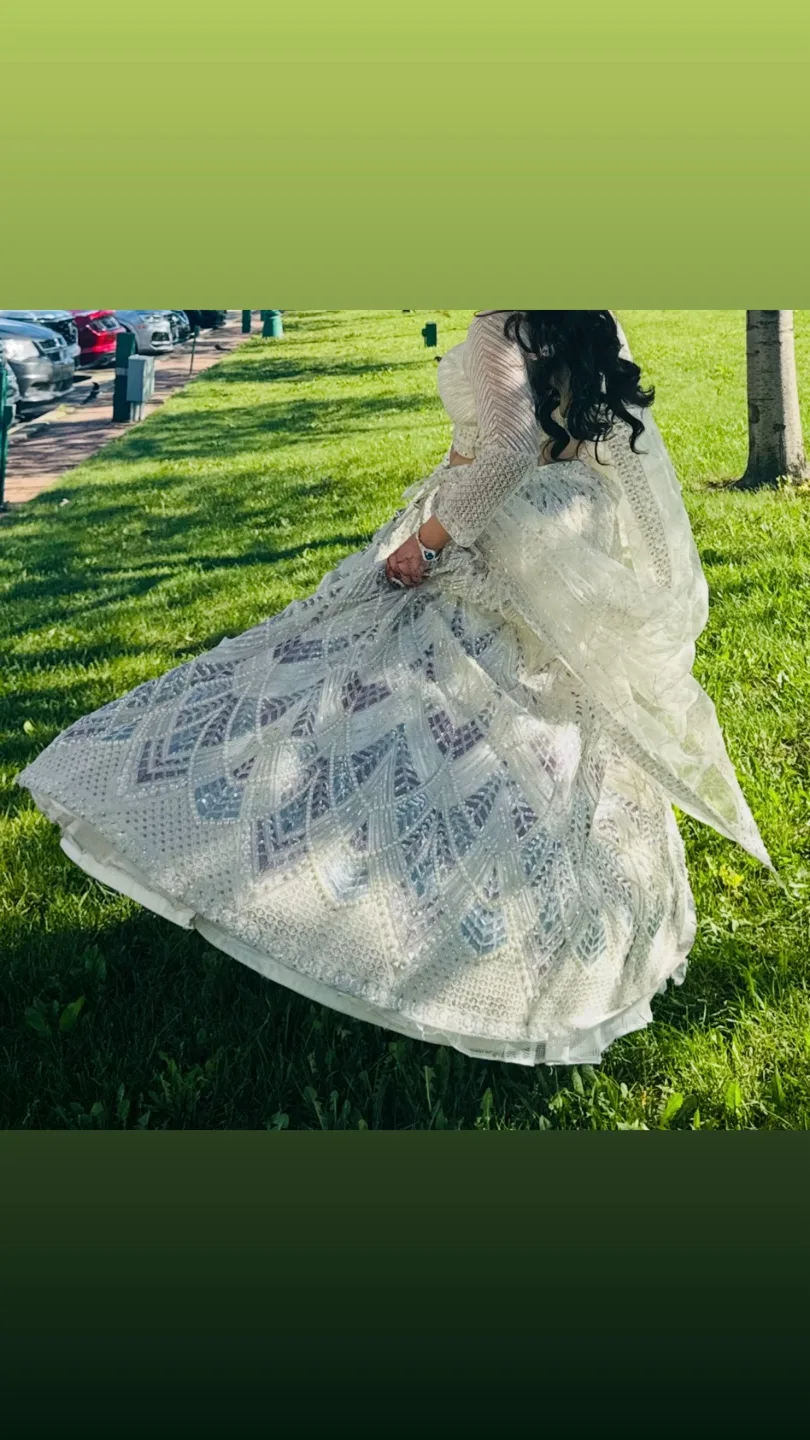 Bridal/ Cream pearl lehanga for sale thumbnail