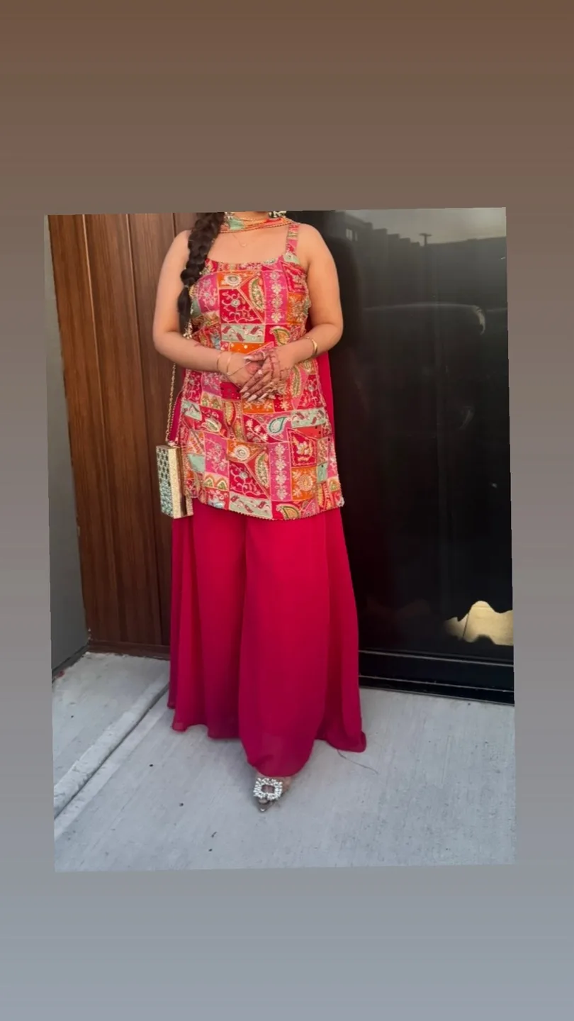Pink Punjabi Suit/ sharara set thumbnail