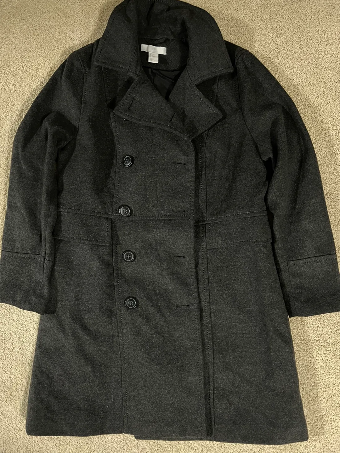 Womens Thick Double Breated Buttons Trench Coat thumbnail