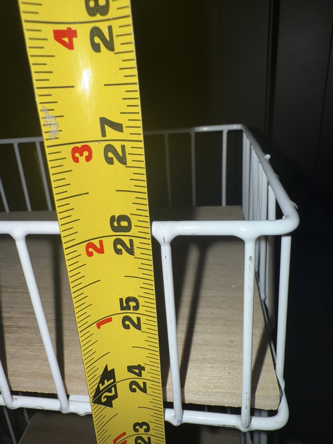 White Metal & Wood 3-Tier Basket Stand - photo 3