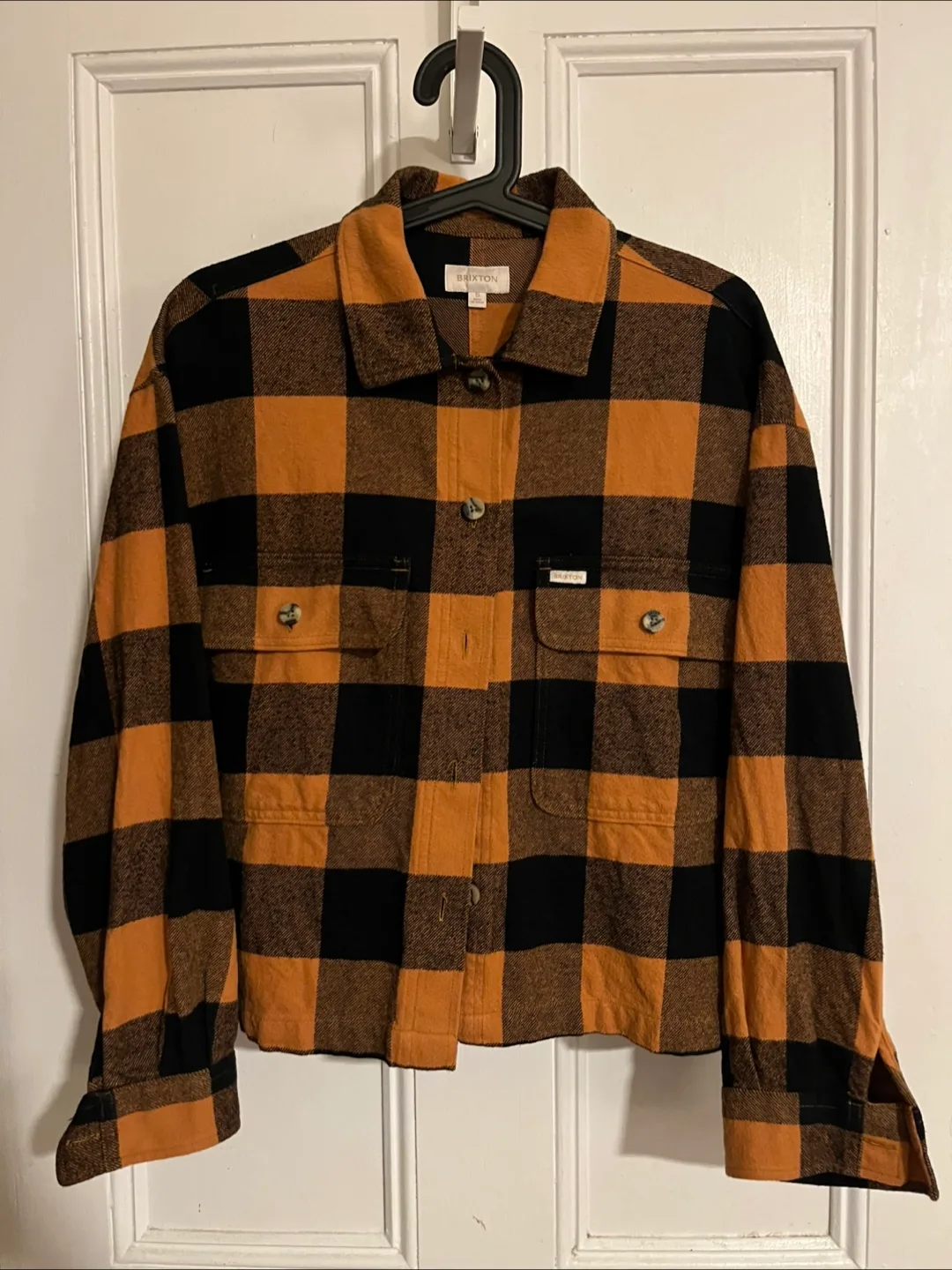 Brixton Bowery Flannel Boxy Cropped Women’s Small Medium thumbnail