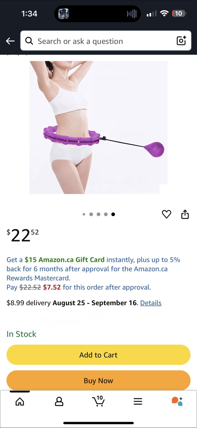 Adjustable Weighted Hula Hoop - Purple
