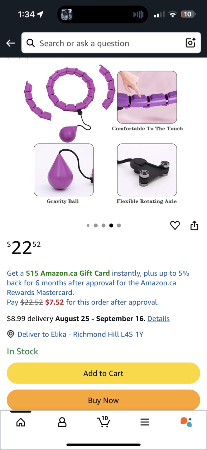 Adjustable Weighted Hula Hoop - Purple - photo 3