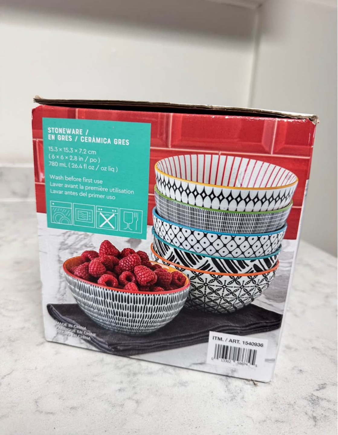 Geometry Stoneware Bowls, Set of 6 - photo 2