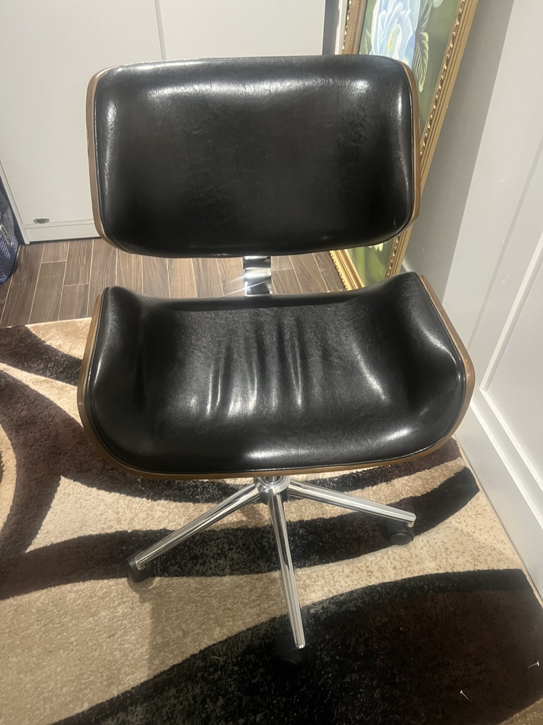 Black Leather Office Chair - photo 4