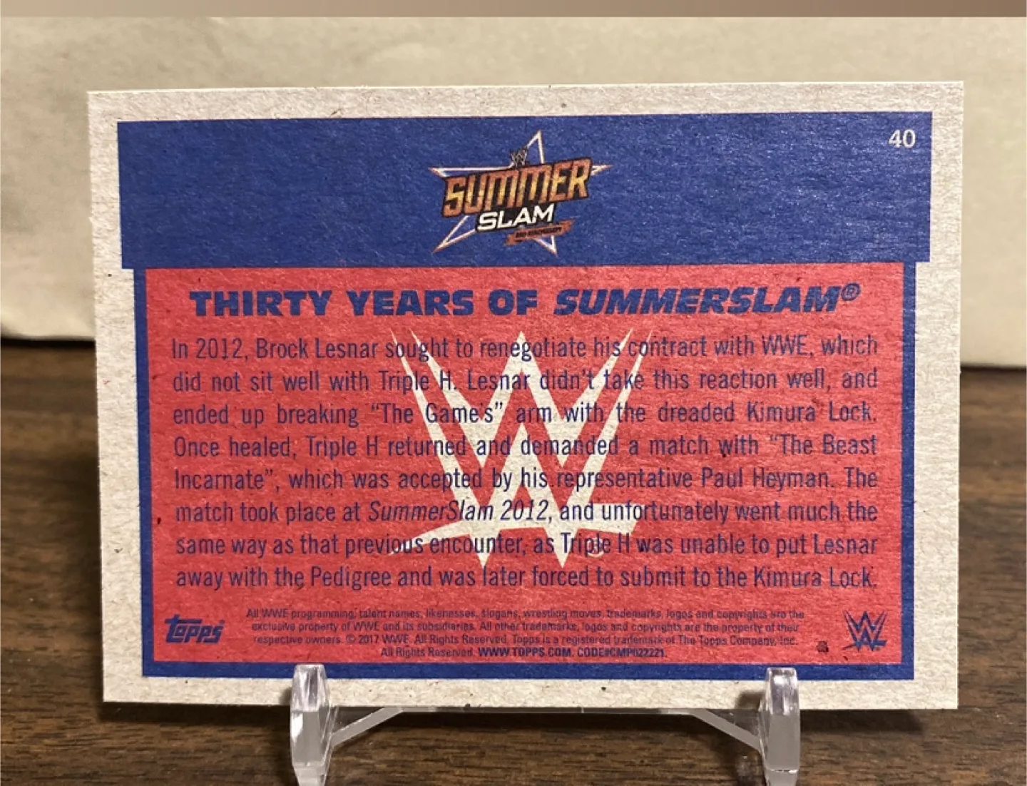 Topps WWE Brock Lesnar Summerslam Wrestling Card 2017 image indicator(2)