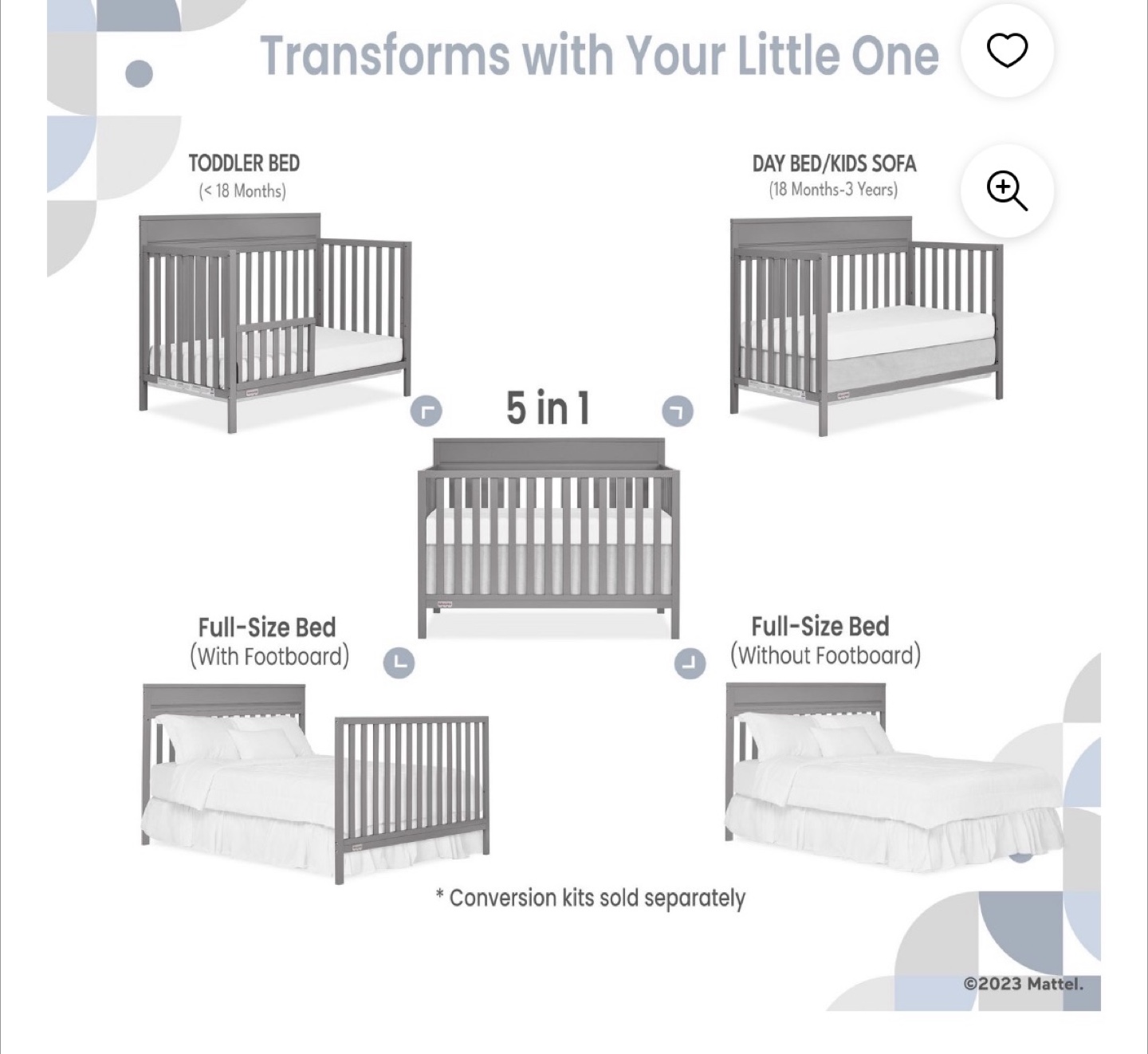 Fisher-Price Miles Convertible Crib +Mattress by dream on me - photo 2