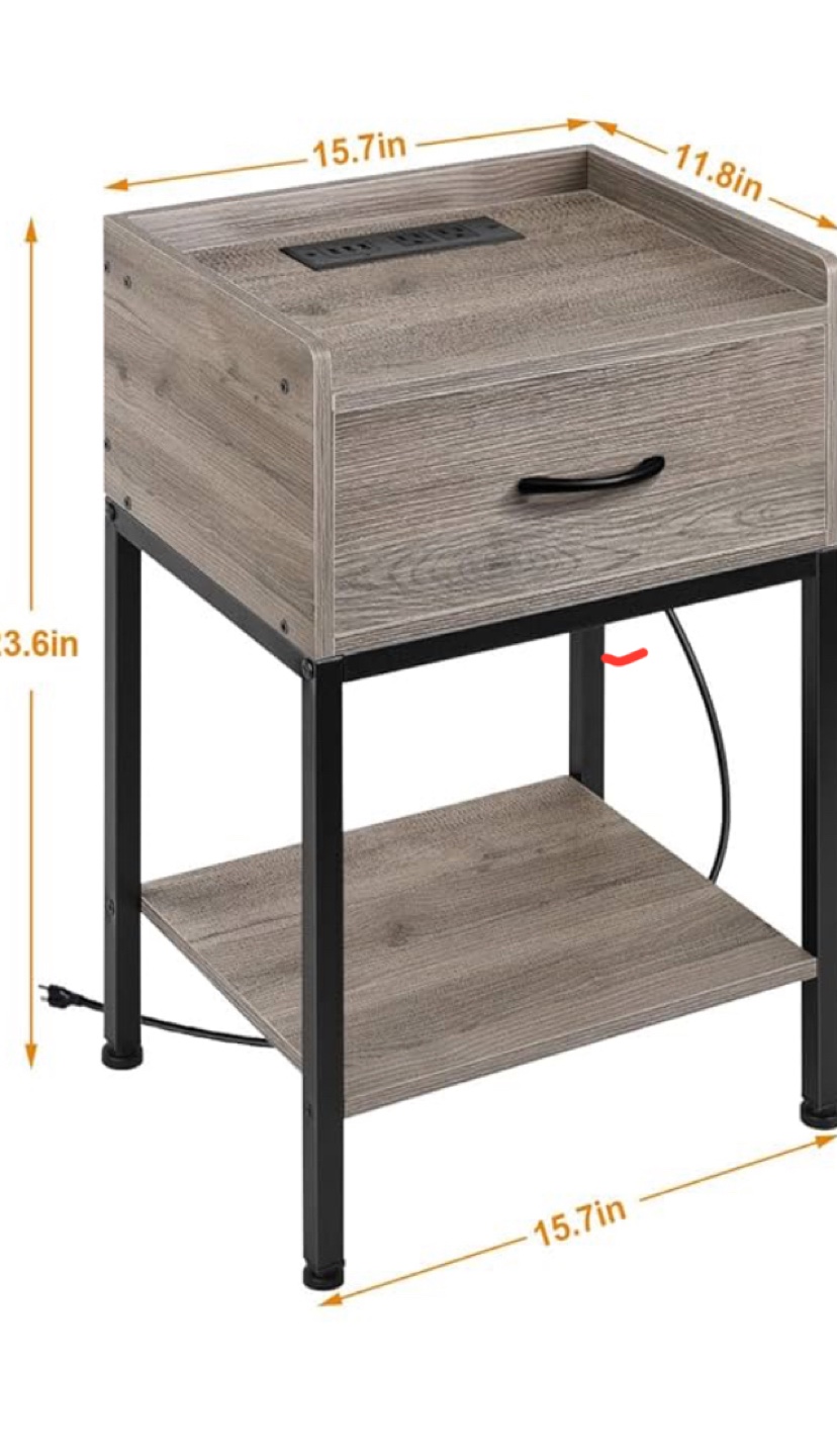 2 Nightstands with Charging Station - photo 2