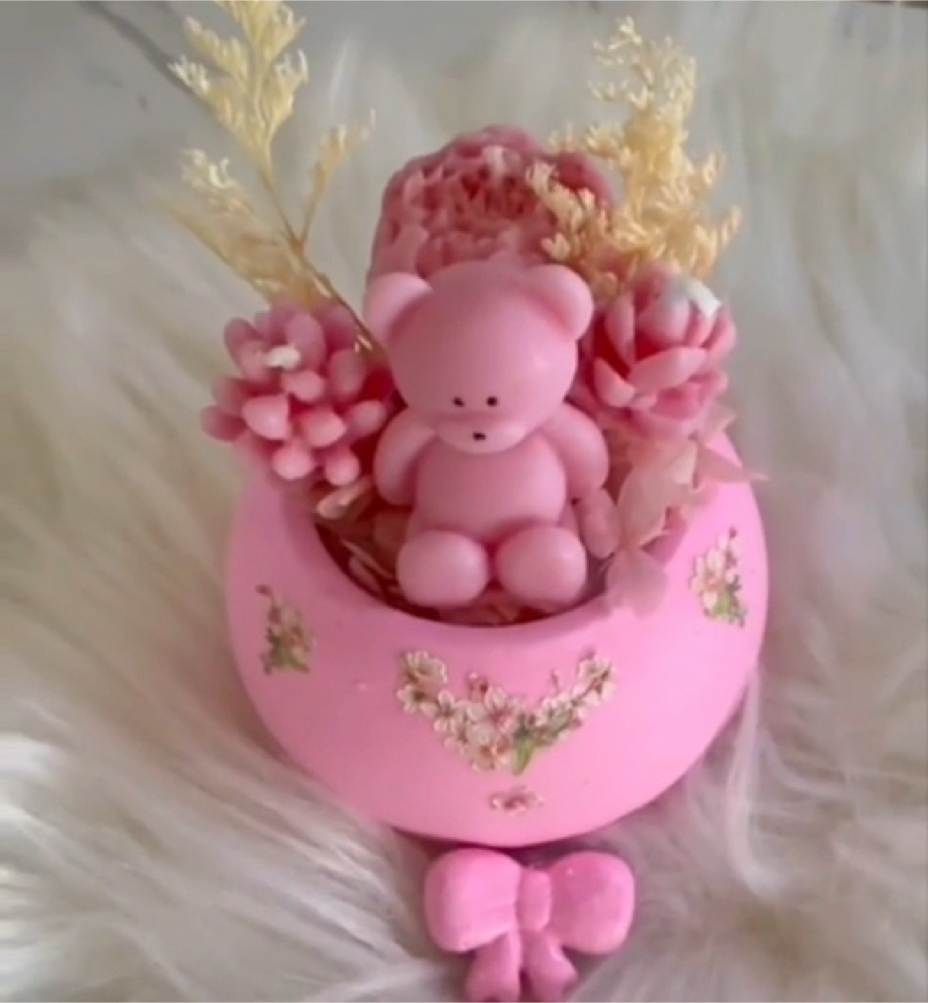 Handmade Pink Teddy Bear Unique Baby Shower Gift