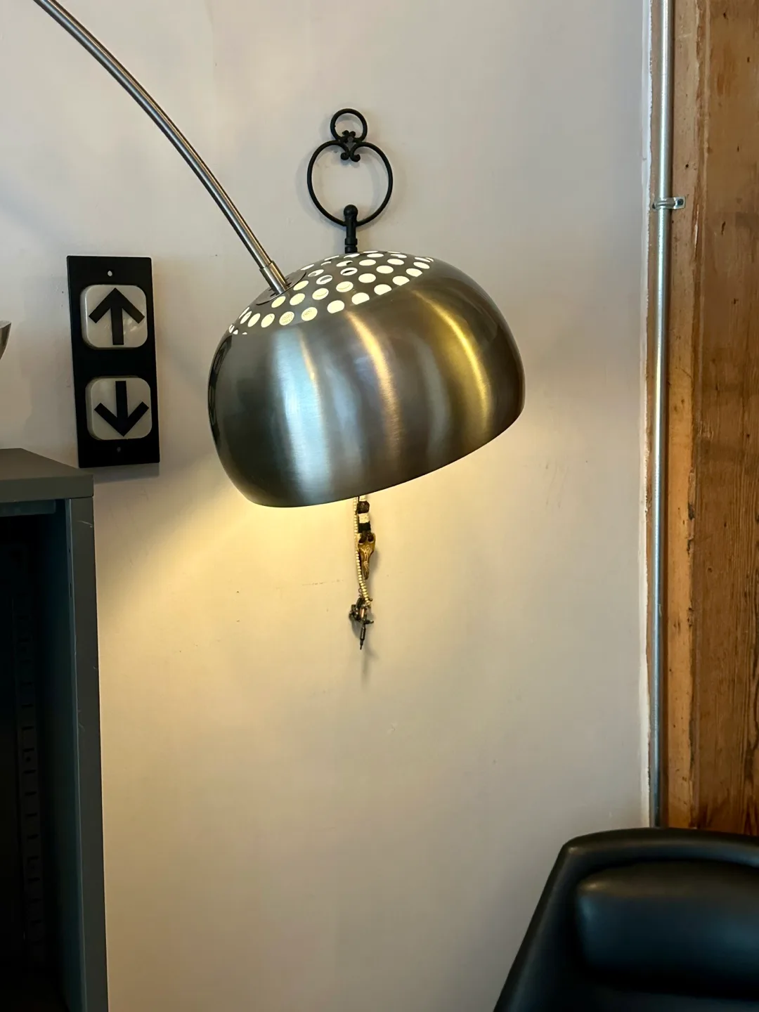 NEW MCM VINTAGE STYLE ARC FLOOR LAMP MARBLE STEEL LIGHT thumbnail