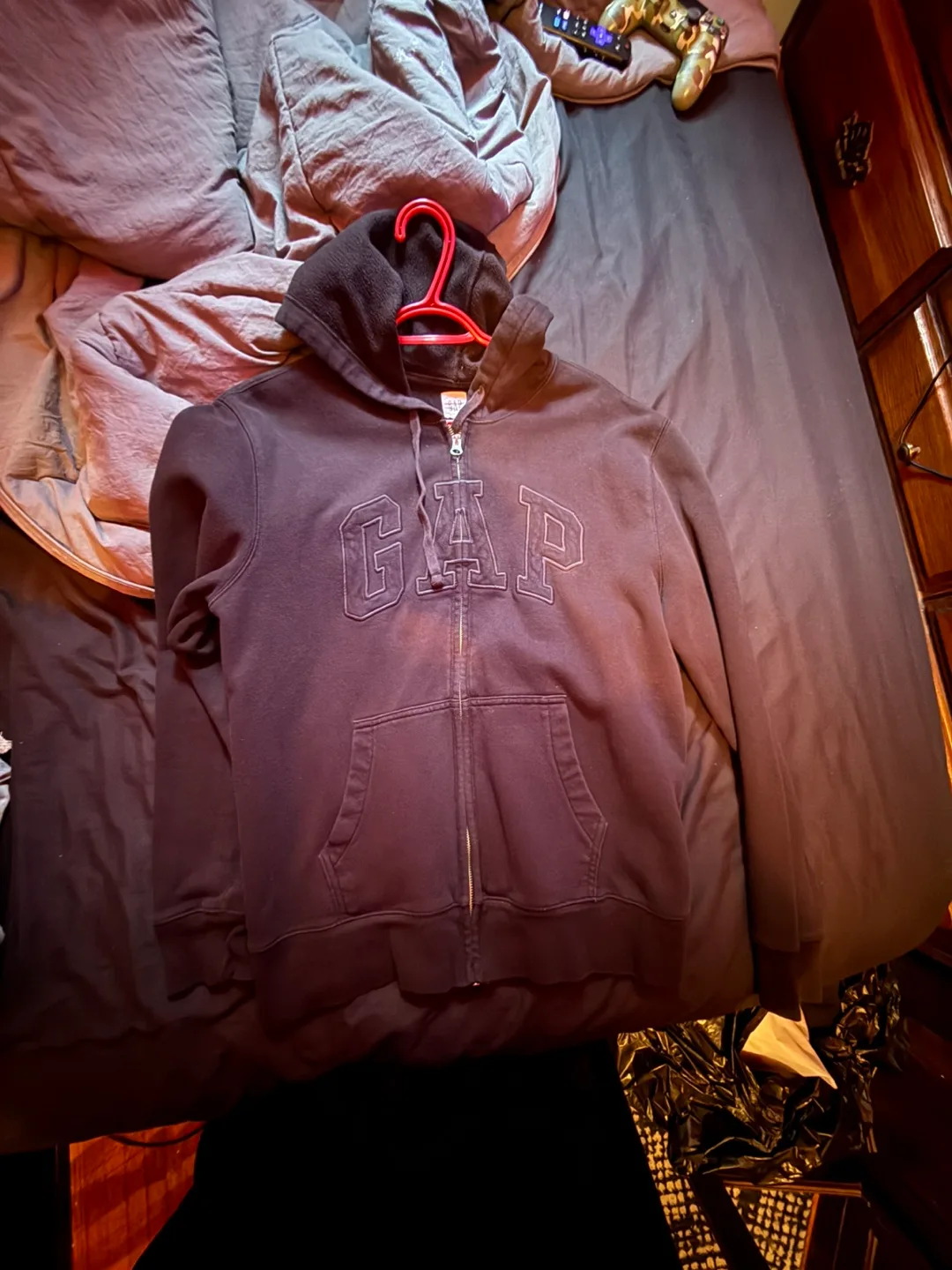 GAP Black Full Zip Hoodie - Size Large thumbnail