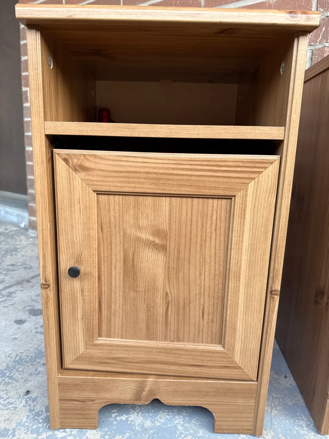 Wooden Nightstand with Door image indicator(2)