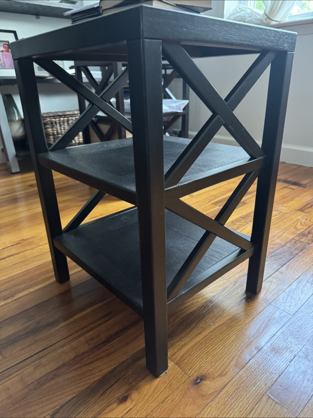 Expresso Wood Side Table with Shelves - photo 2