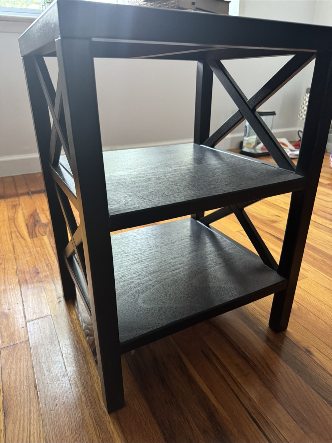 Expresso Wood Side Table with Shelves - photo 3