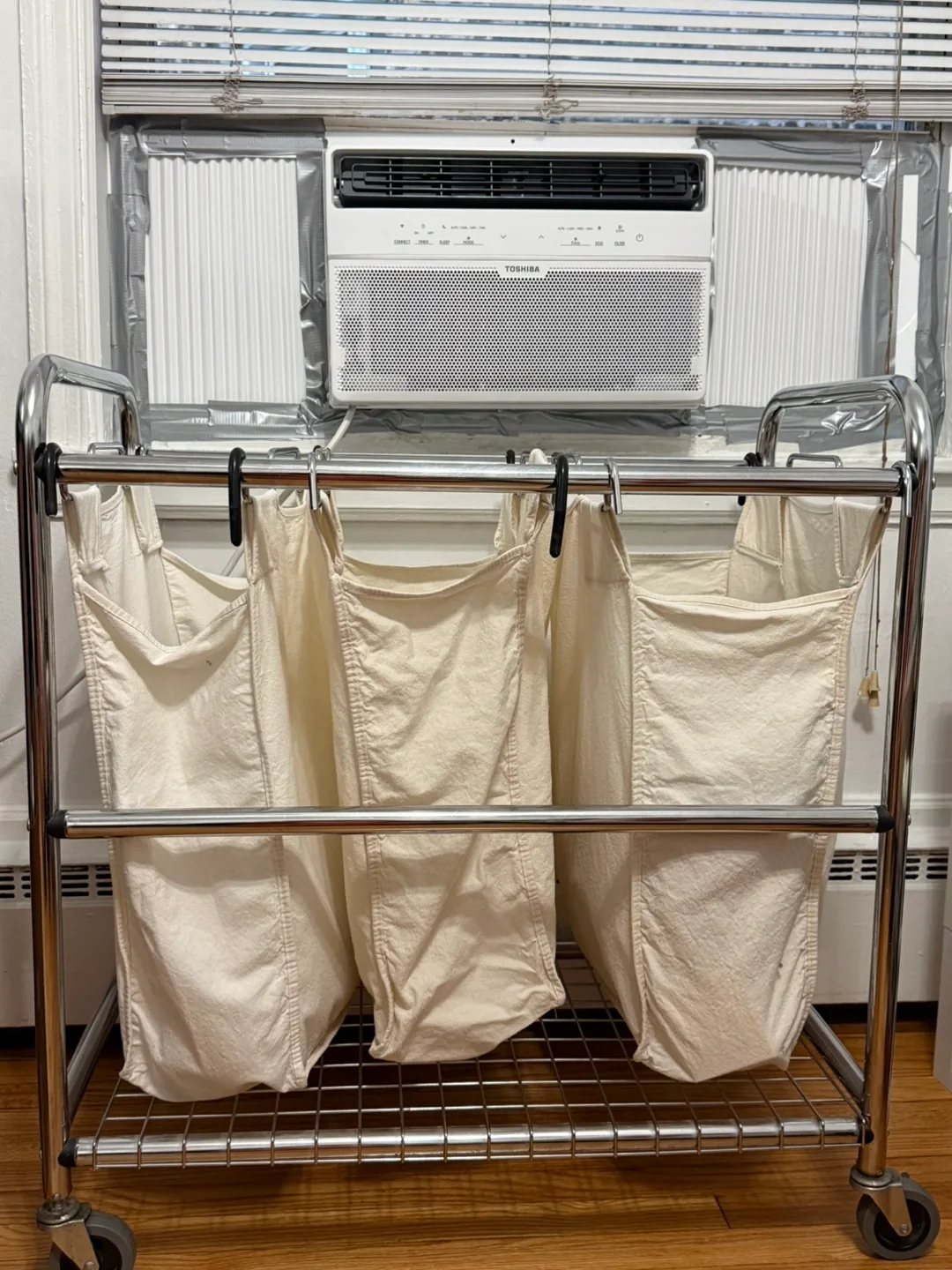 Rolling Triple Laundry Sorter Cart thumbnail