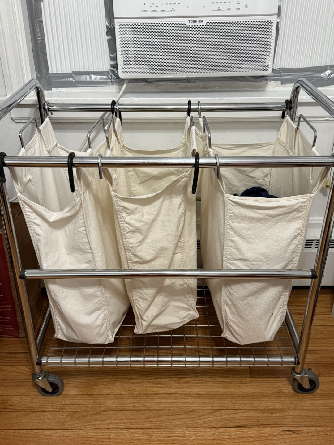 Rolling Triple Laundry Sorter Cart - photo 3