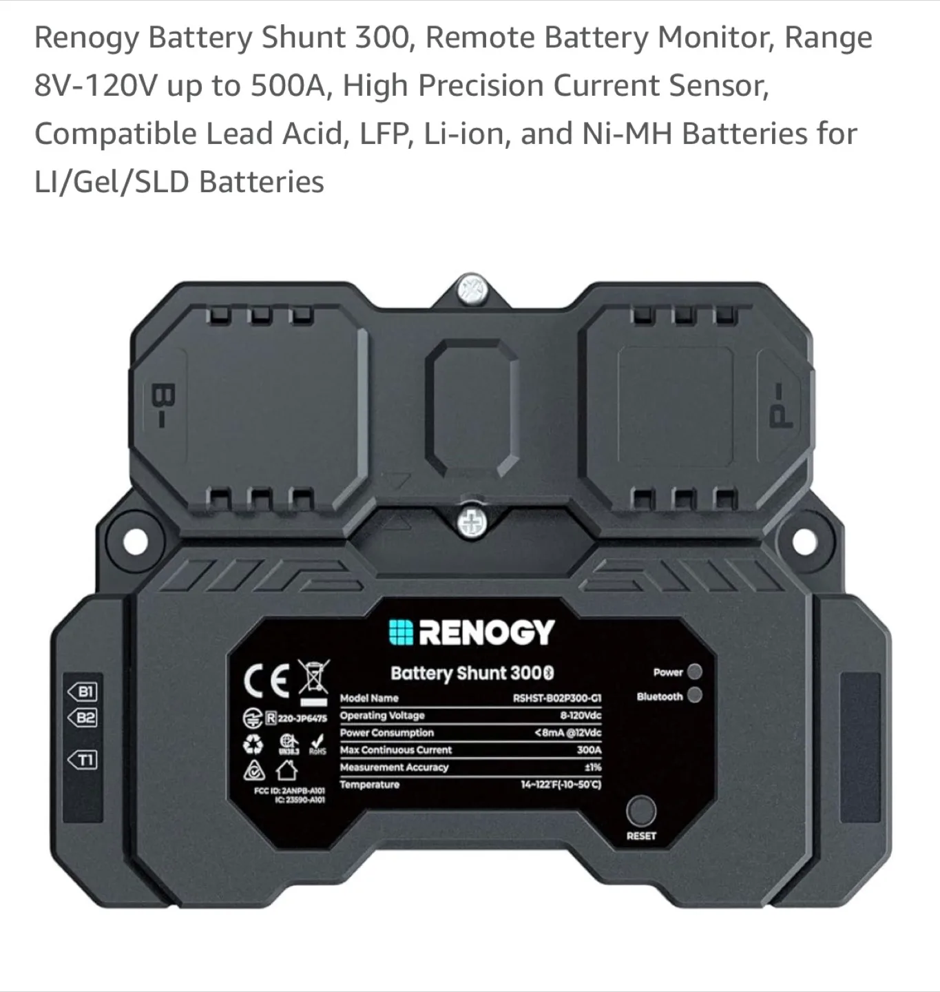 Renogy Battery Shunt 300 - Remote Battery Monitor thumbnail