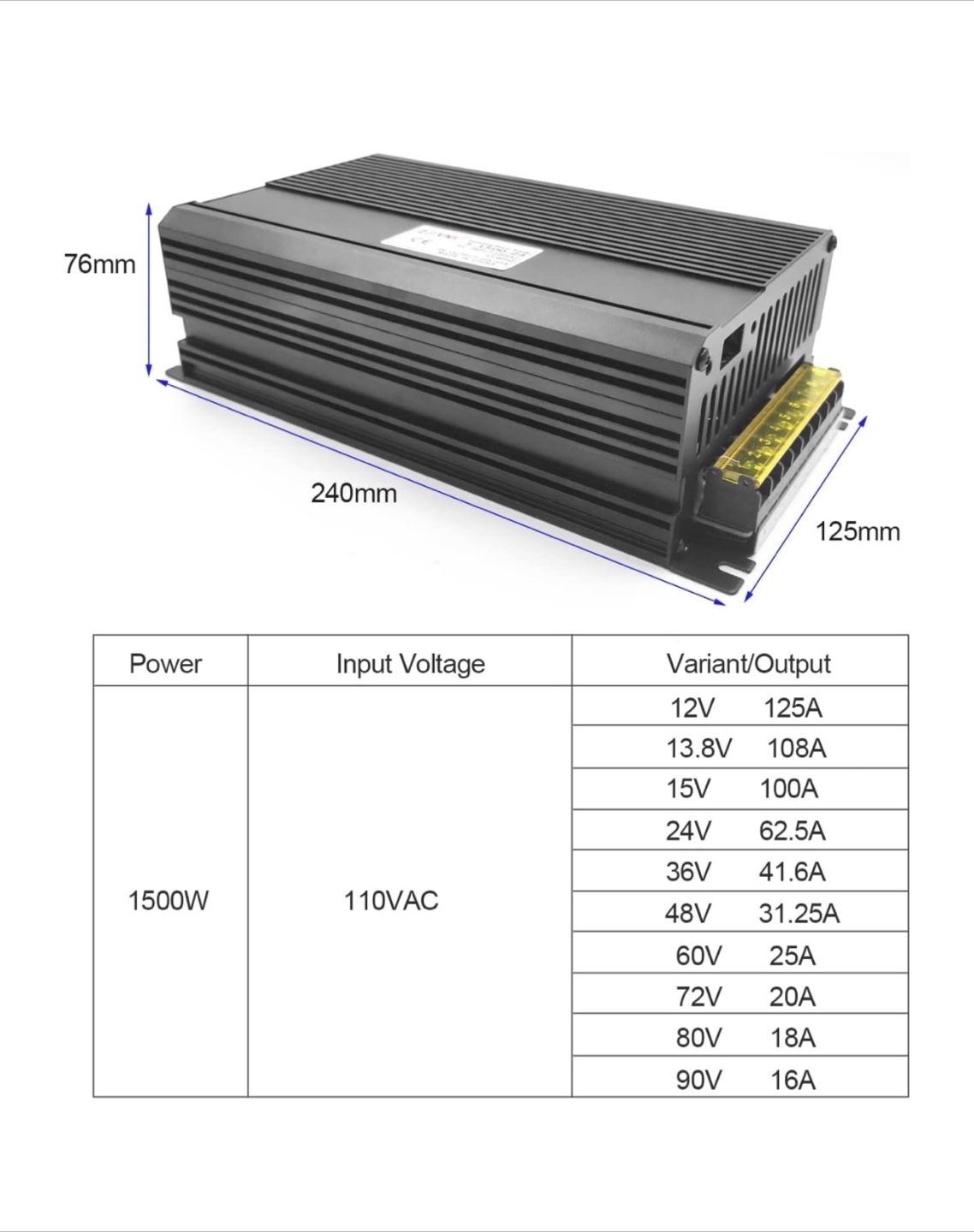 1500W Switching Power Supply AC-DC SMPS - photo 4