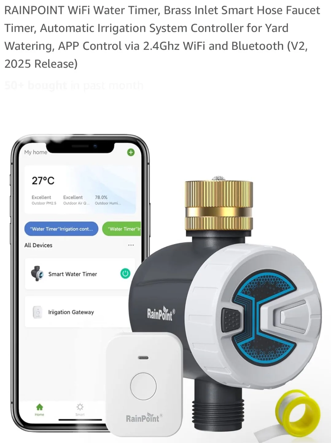 RainPoint WiFi Water Timer - Smart Irrigation Controller thumbnail
