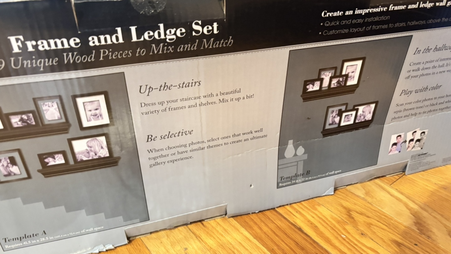 Frame and Ledge Set - 9 Unique Wood Pieces