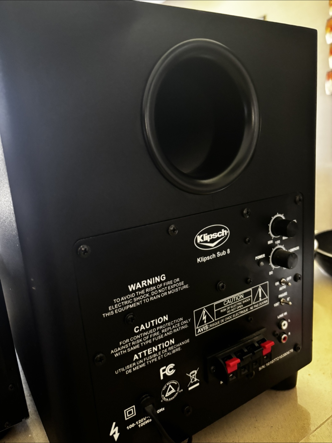 Klipsch Sub 8 Subwoofer & Speakers - Home Theatre System - photo 4