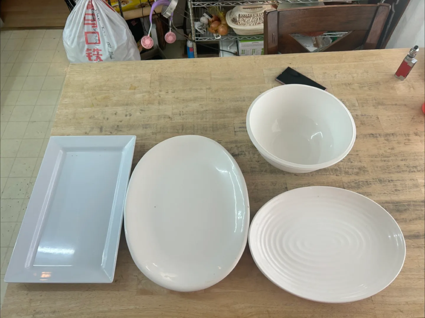 White Serving Dishes - Plates and Bowl thumbnail