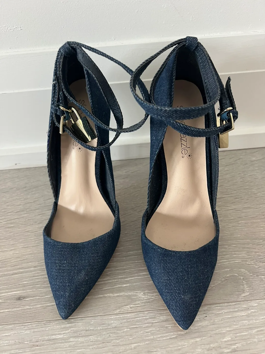 ShoeDazzle Denim Heels thumbnail