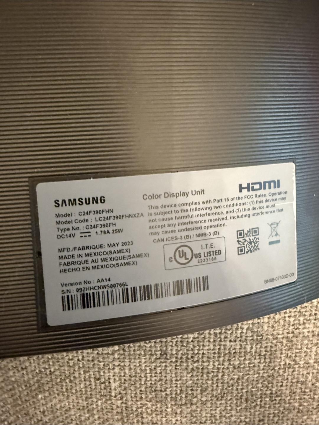 Samsung CF390 24" Curved LED Monitor - photo 5