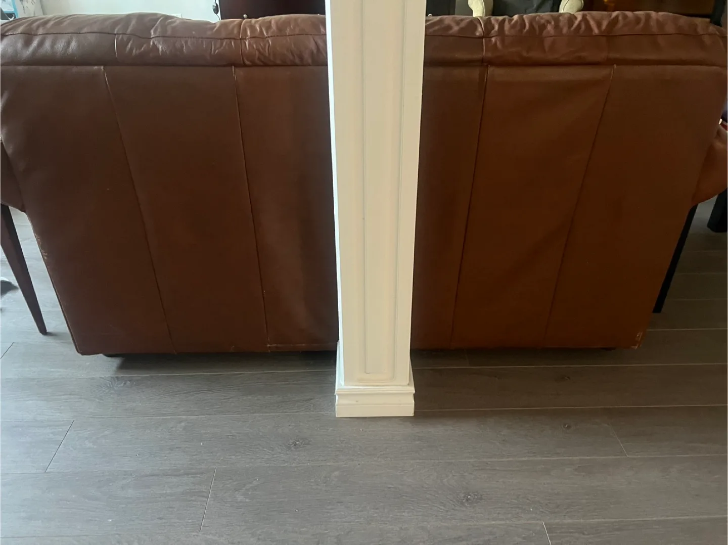 Brown Leather Loveseat thumbnail