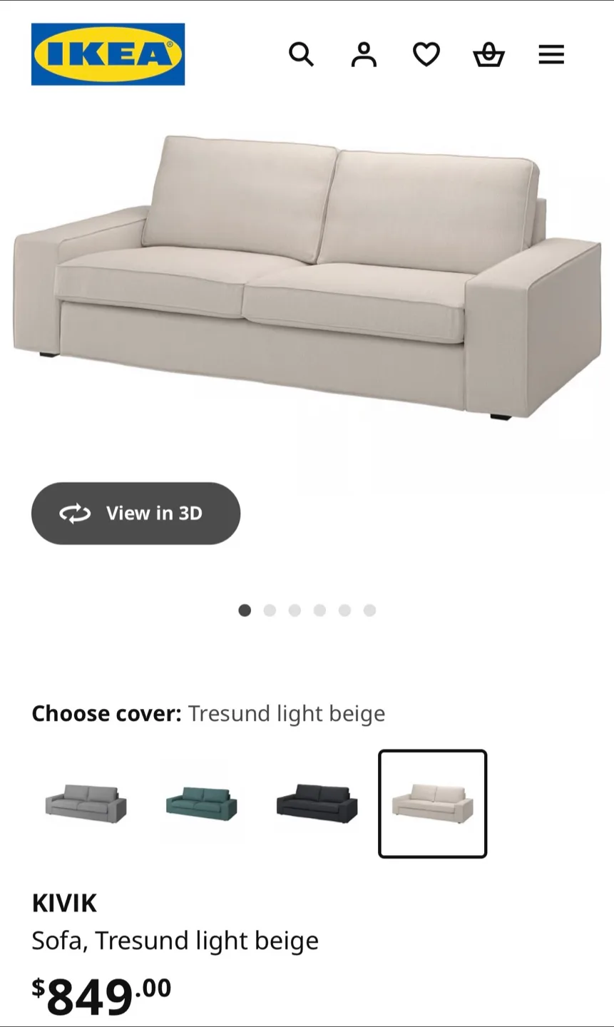 IKEA Kivik Sofa - Tresund Light Beige image indicator(4)