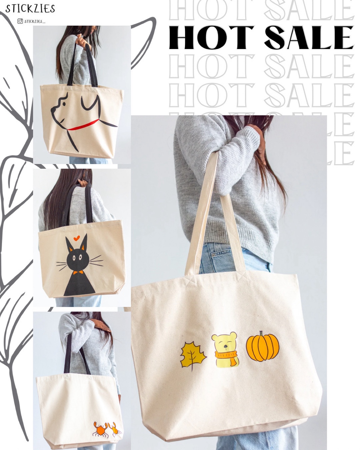 Stickzies Tote Bag - Various Designs