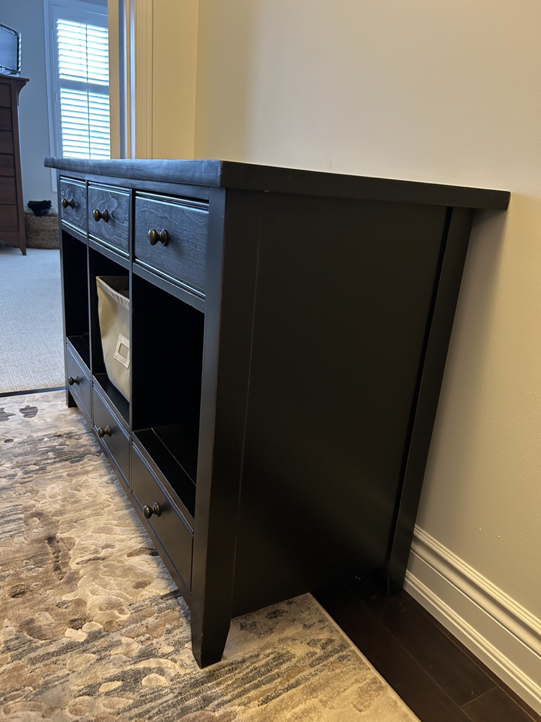 Pottery Barn wood storage unit