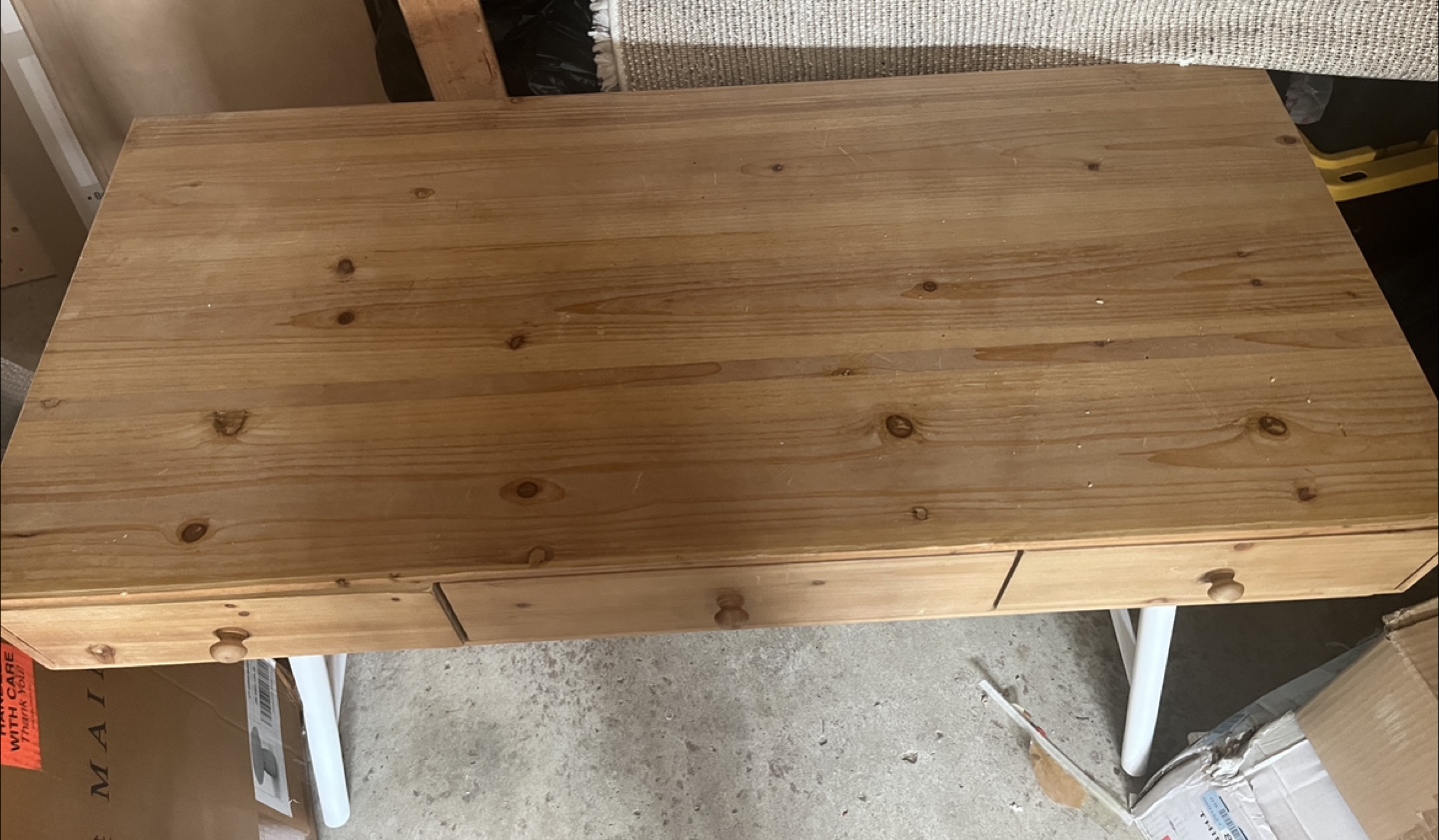 Wooden Desk with White Legs - photo 3