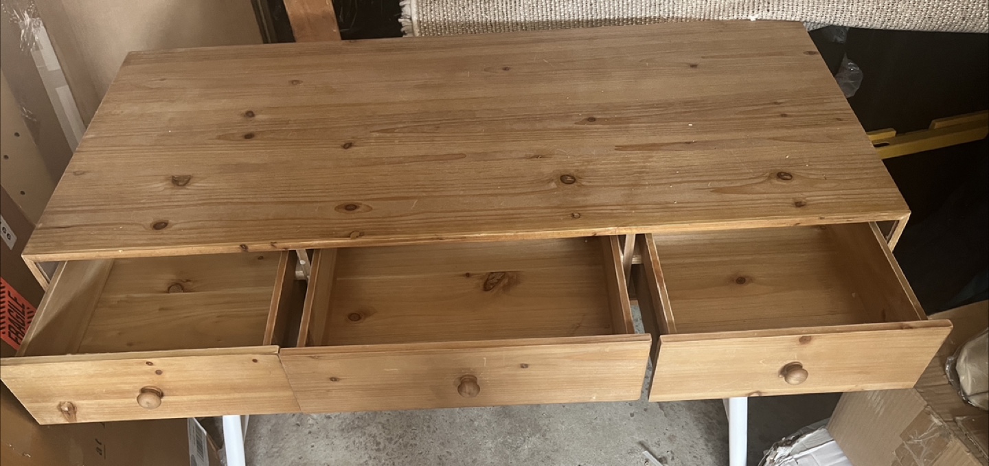 Wooden Desk with White Legs - photo 4