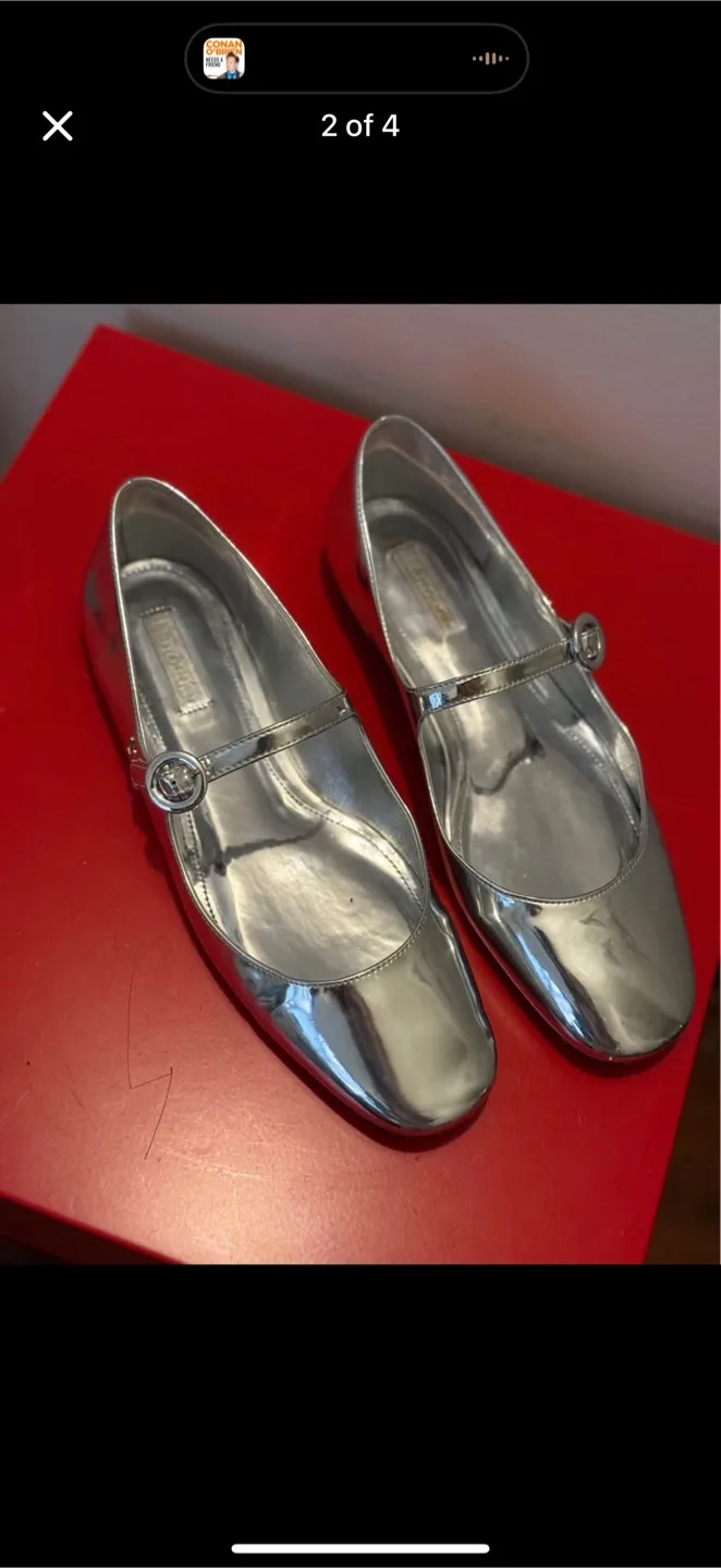 Larroude Blair Ballet Flats in Silver Specchio image indicator(2)