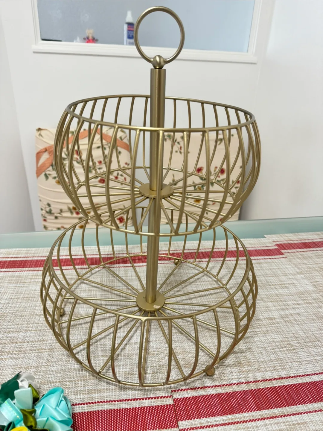 Gold Two-Tier Fruit Basket thumbnail