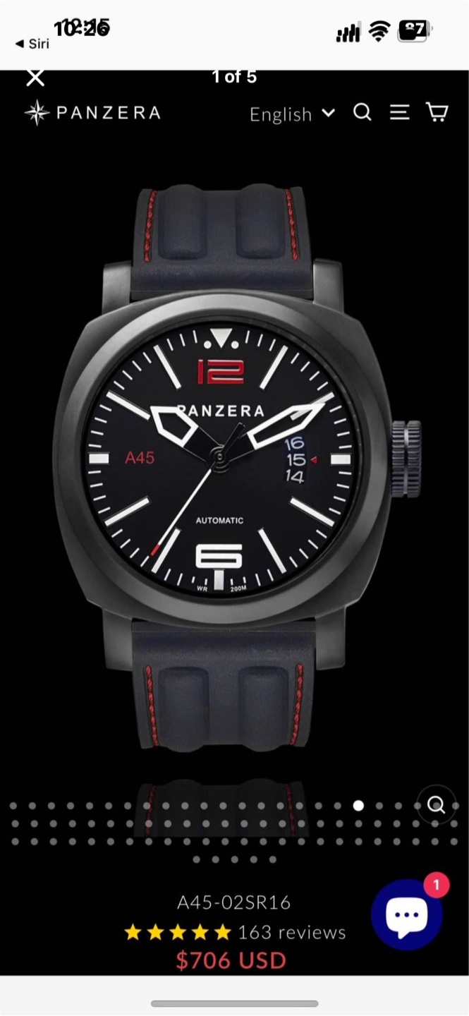 Panzera Aquamarine 45 Automatic Watch