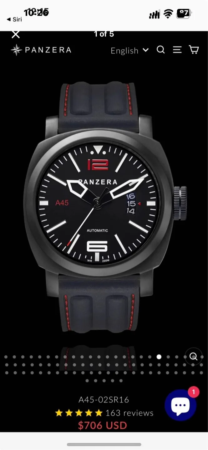 Panzera Aquamarine 45 Automatic Watch thumbnail