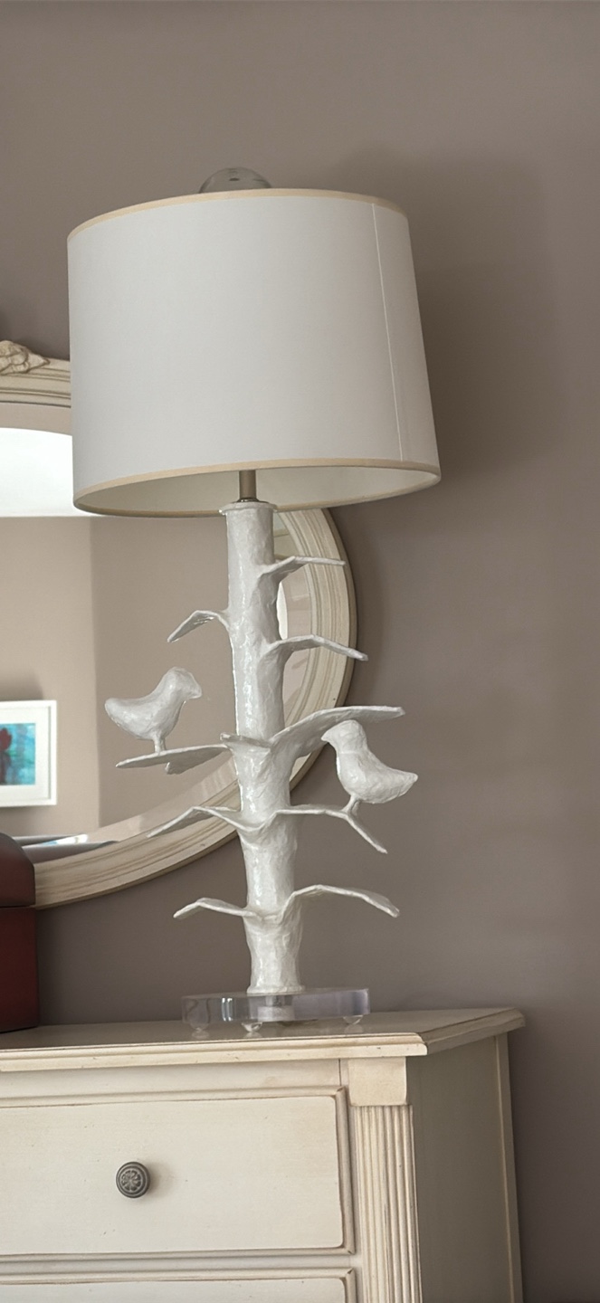 Serena & Lily White Tree Bird Lamp