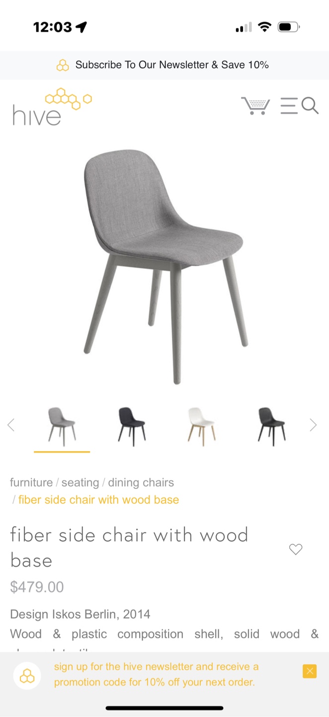 Muuto Fiber Side Chair with Wood Base - Grey - photo 3