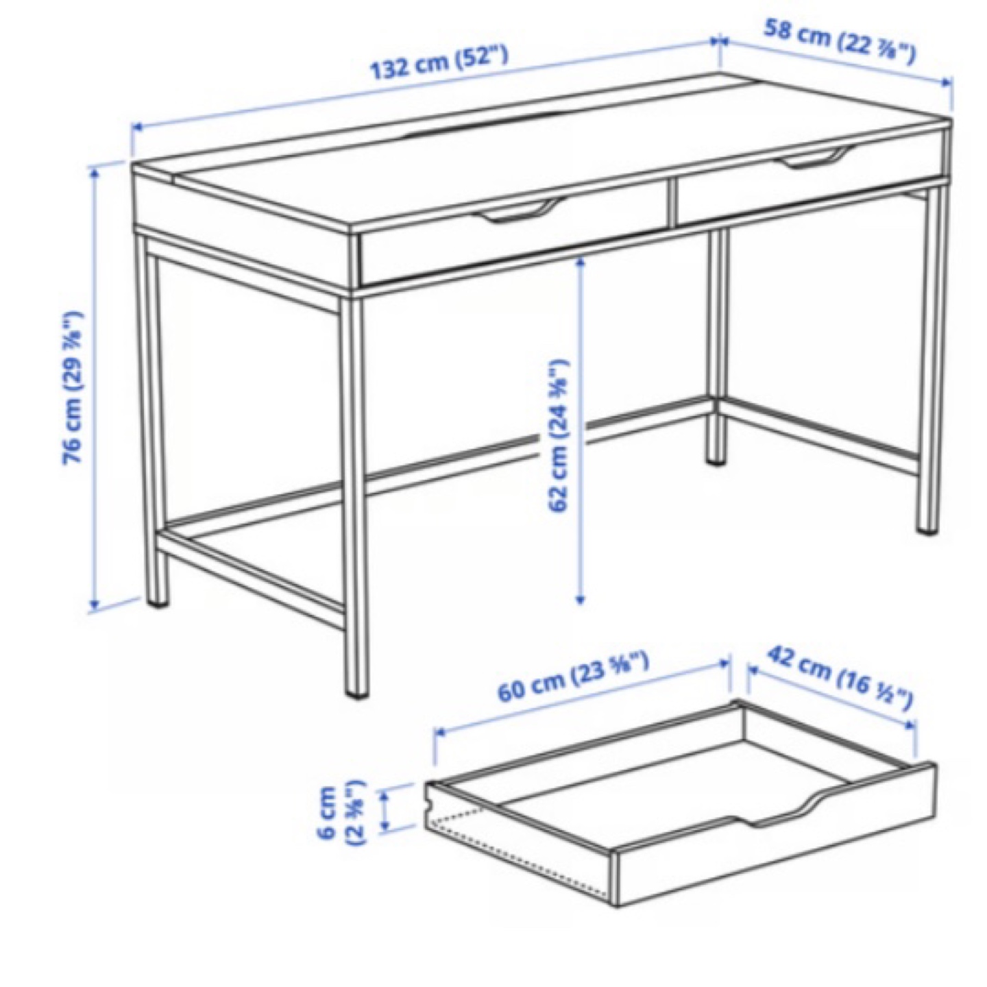 IKEA Alex Desk - Black - 52" Wide - photo 2