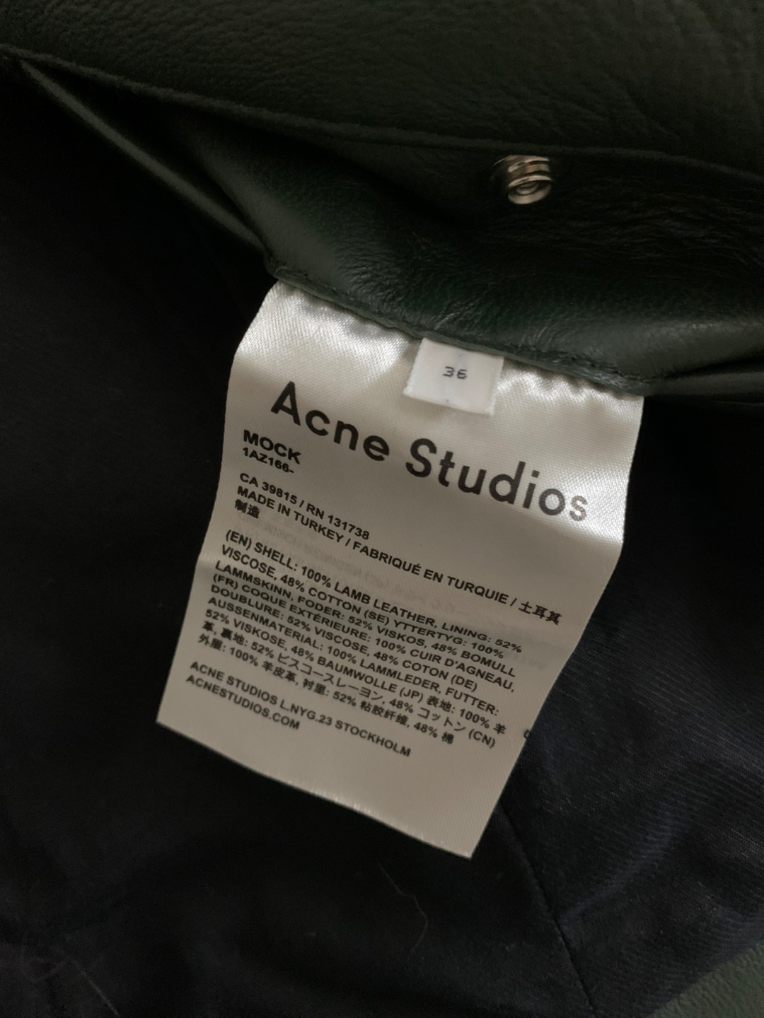 Acne Studios Leather Biker Jacket - photo 2