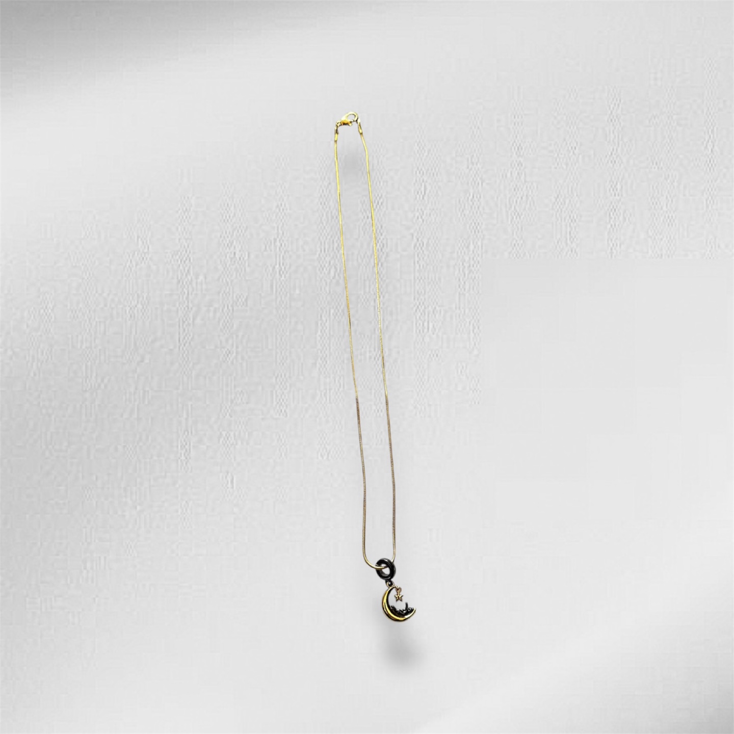 Moon & Star Charm Necklace - Gold & Black - photo 2