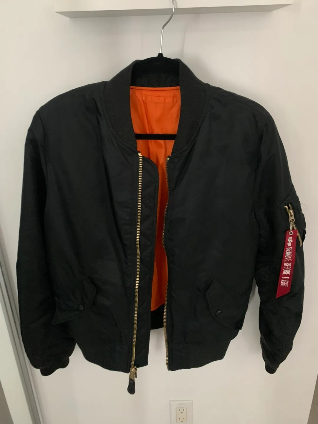 Alpha Industries MA-1 Bomber Jacket - Black, Size S