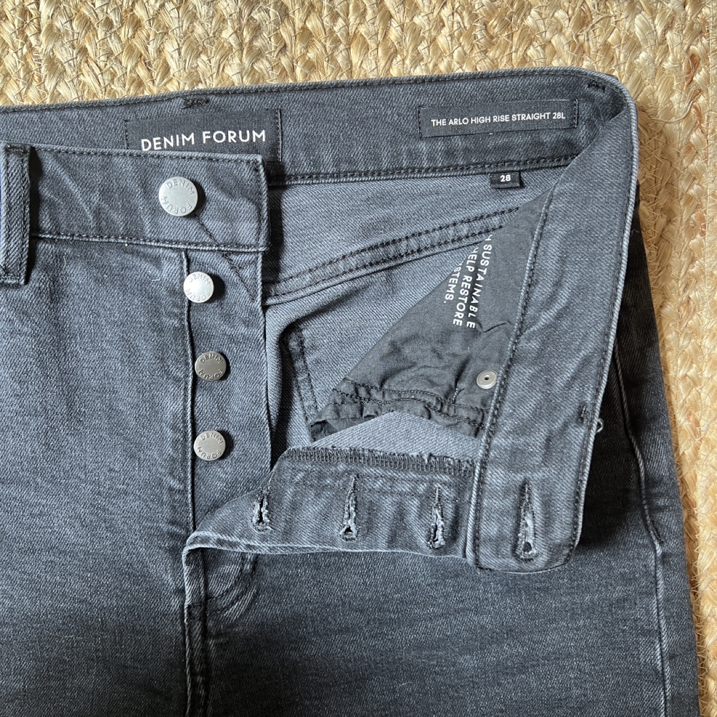 Denim Forum Arlo High Rise Straight Jeans - Size 28