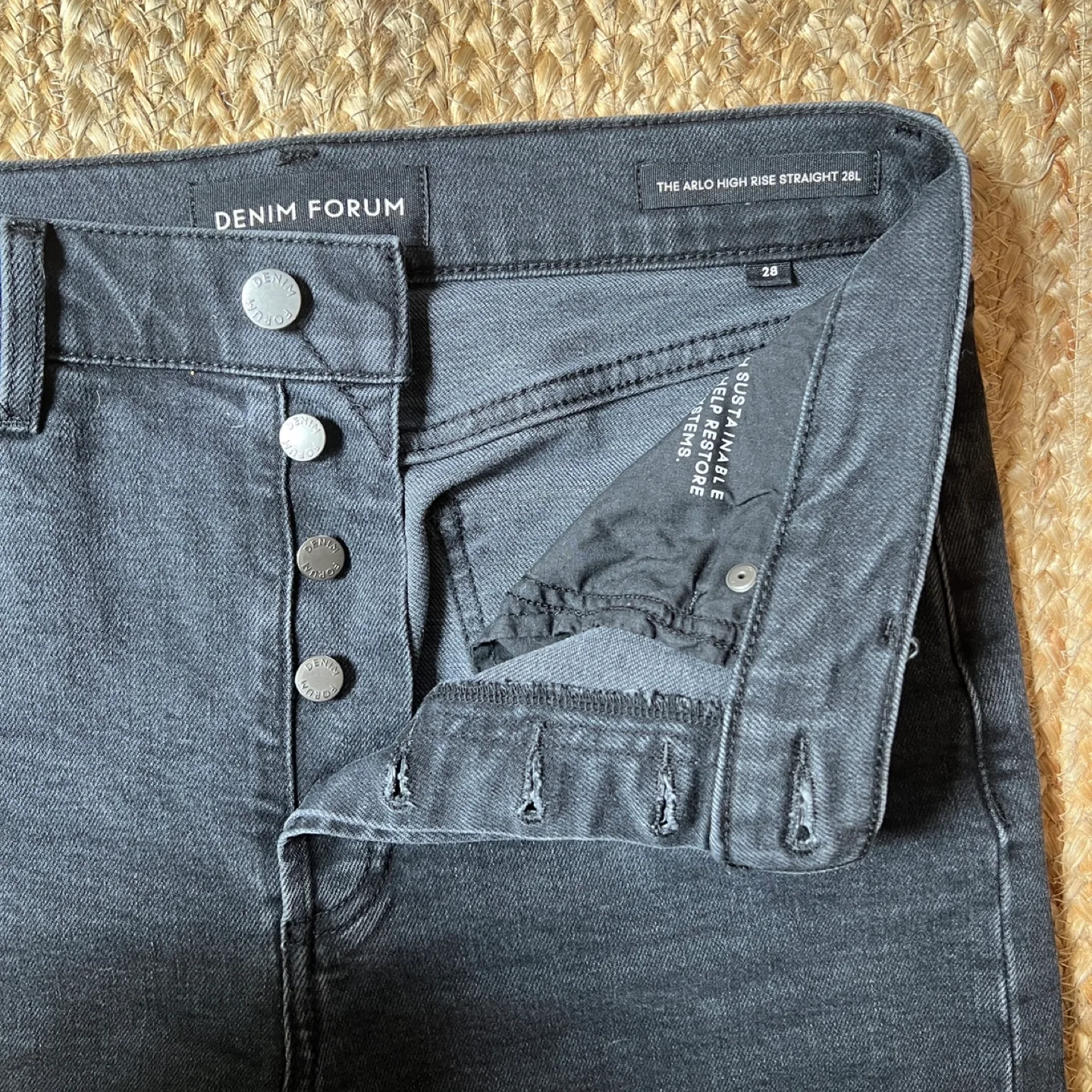 Denim Forum Arlo High Rise Straight Jeans - Size 28 thumbnail